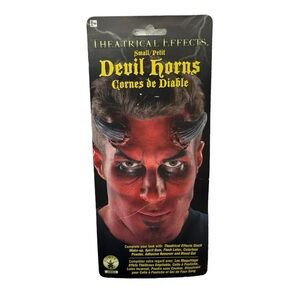 Rubie’s devil horns rubber prosthetic. Red and gray brand new in packaging!